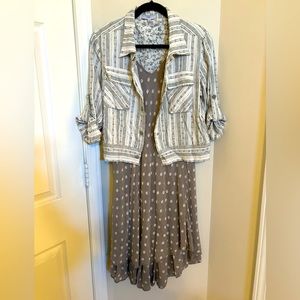 Belle France, Gray Polka-Dot Dress and Fate Jacket